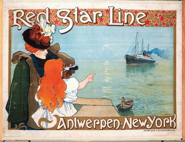 Affiche historique Anvers-New York
