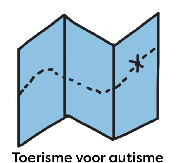 Logo Toerisme voor Autisme avec une carte